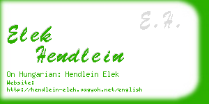 elek hendlein business card